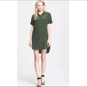 Short-Sleeve Slim Silk Dress